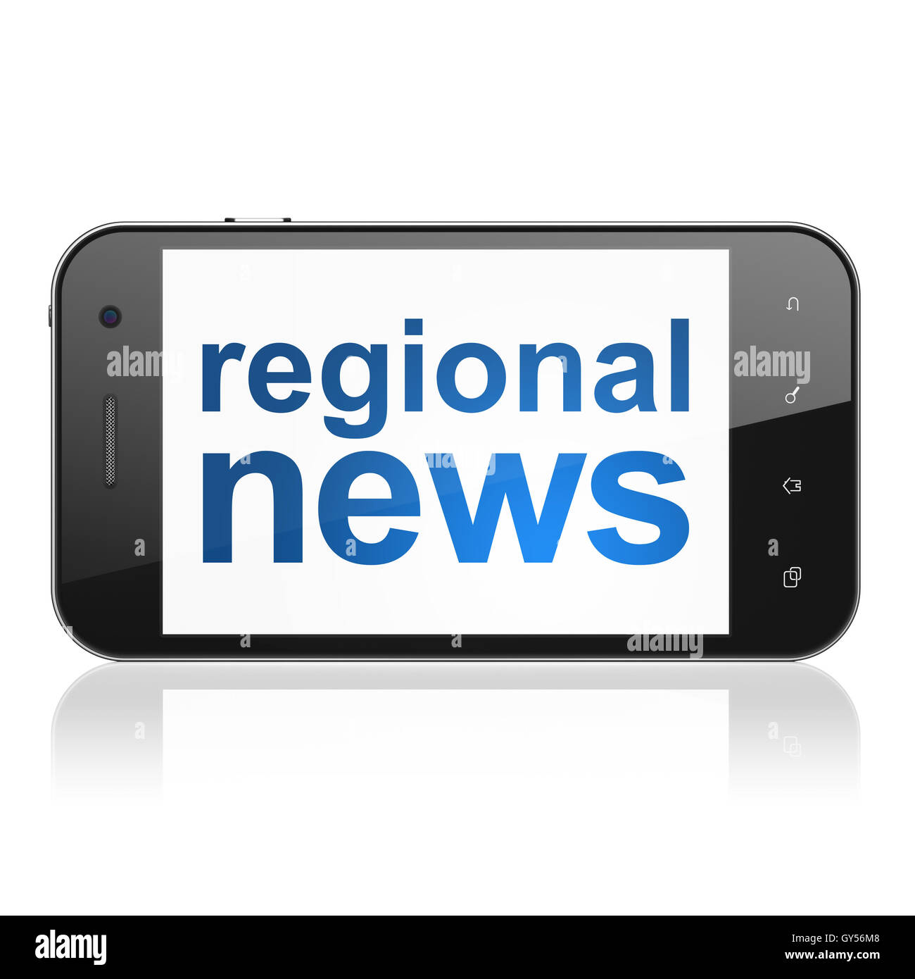 News concept : Nouvelles régionales sur smartphone Banque D'Images
