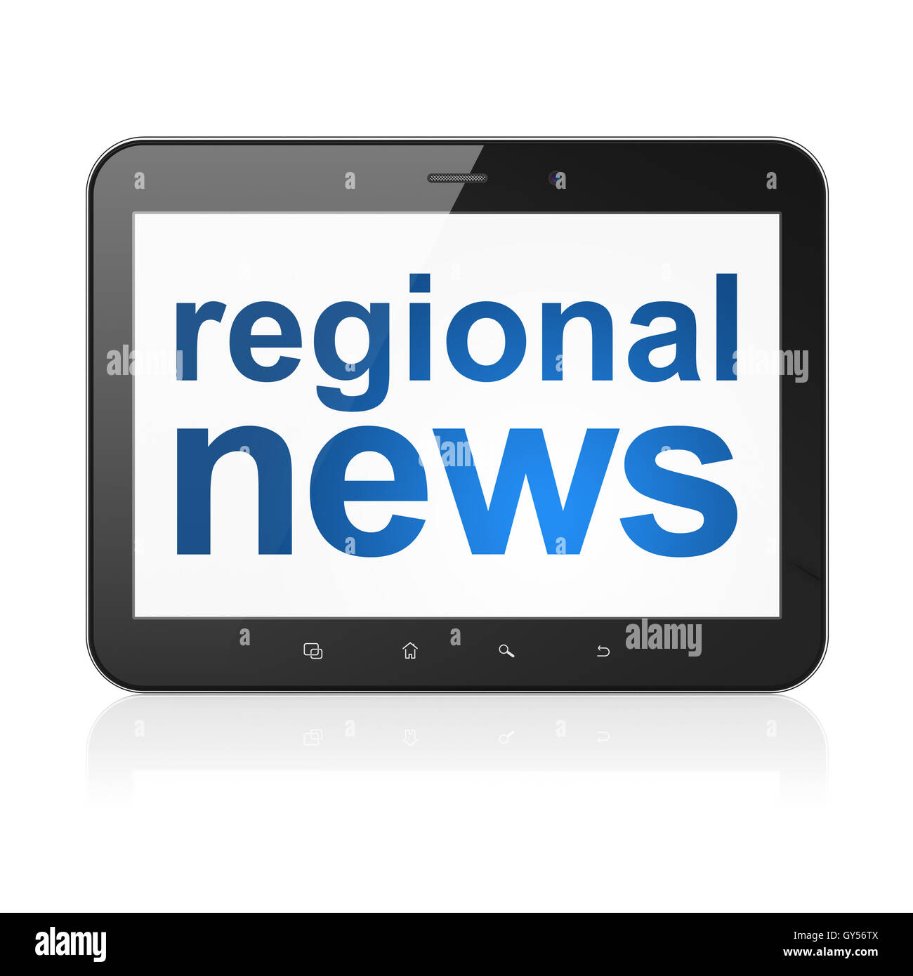 News concept : Nouvelles régionales sur tablet PC ordinateur Banque D'Images