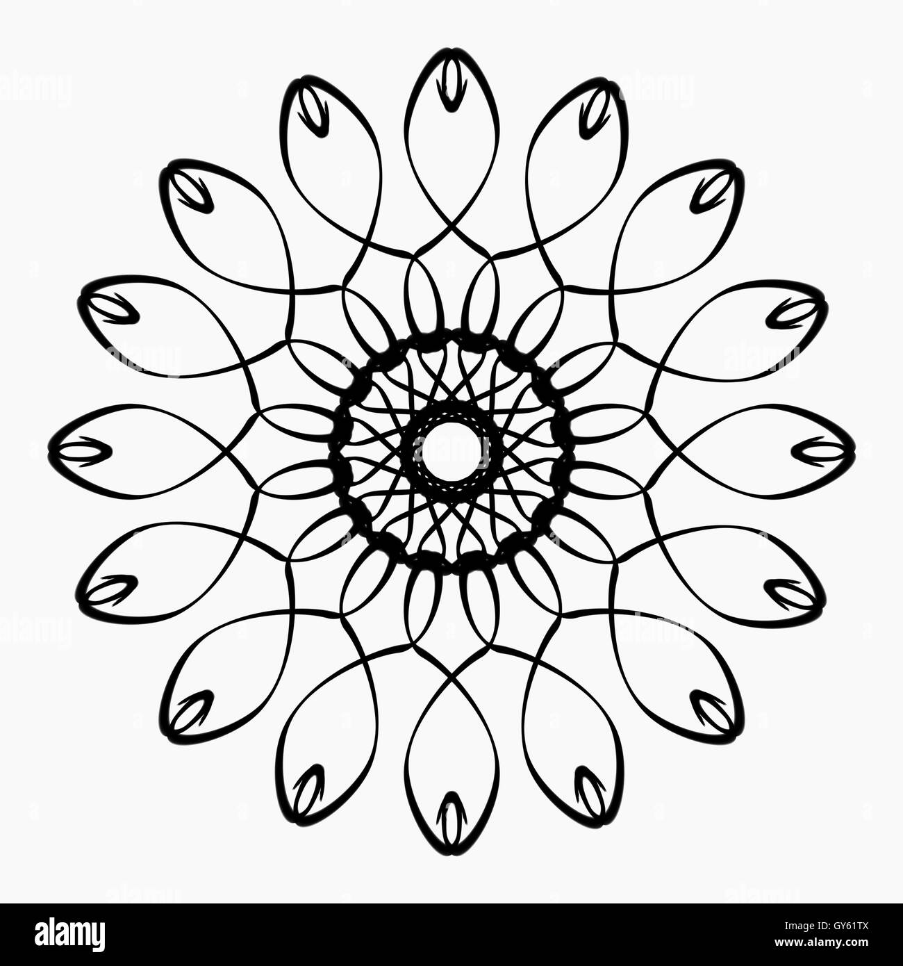 Noir et blanc motifs ethniques. Décor géométrique et aztèque éléments. Milieux branchés et logotypes. Banque D'Images