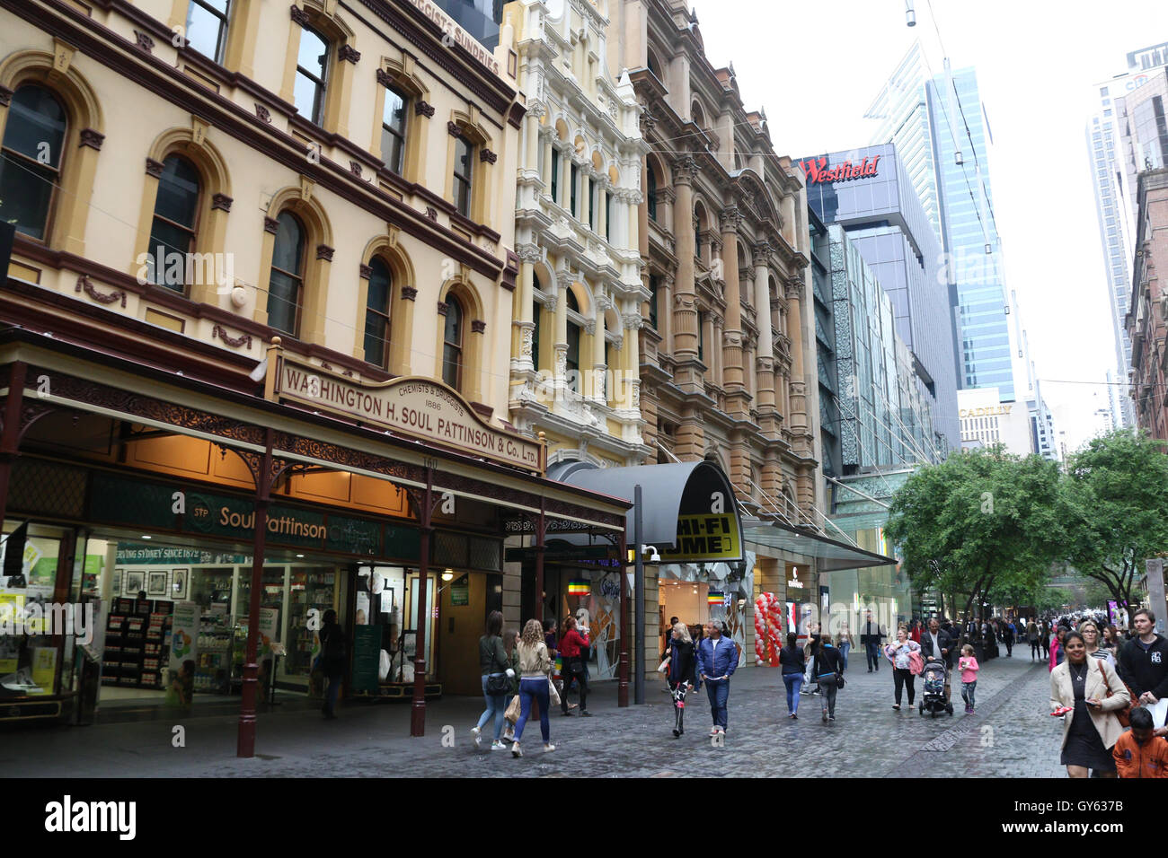 Pitt Street Mall à Sydney, Australie. Banque D'Images