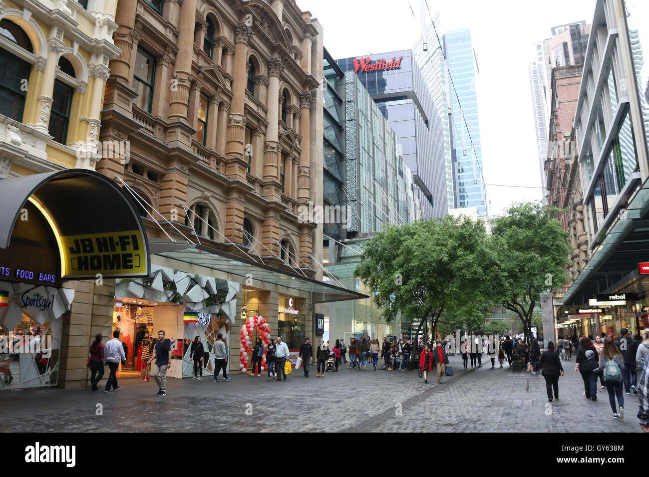 Pitt Street Mall à Sydney, Australie. Banque D'Images