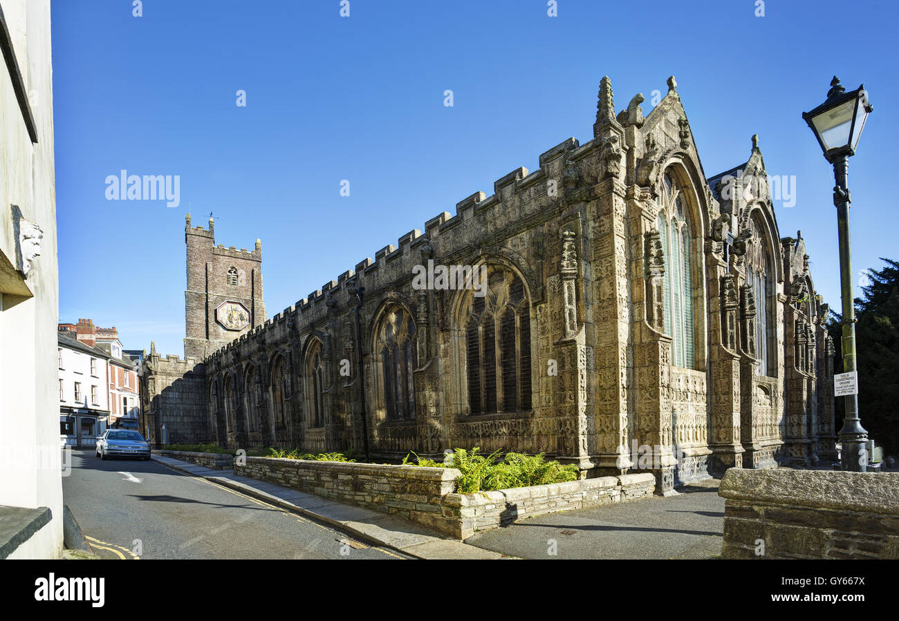 Eglise St Mary Magdalene à Launceston, Cornwall Banque D'Images