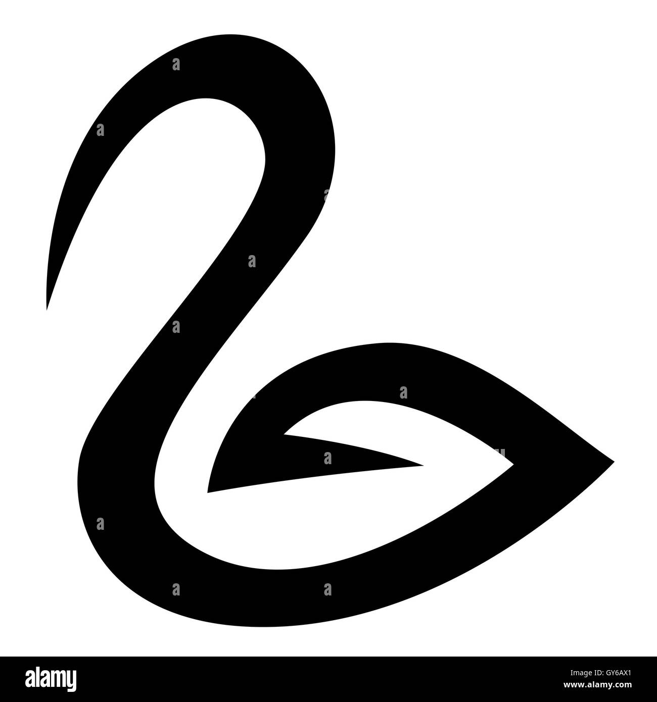 Illustration de l'icône de cygne noir isolé sur fond blanc Banque D'Images