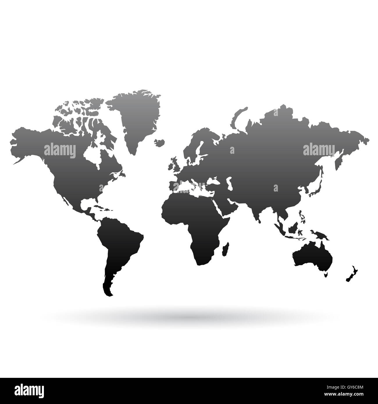 Illustration de la carte du monde noir isolé sur fond blanc Photo Stock ...