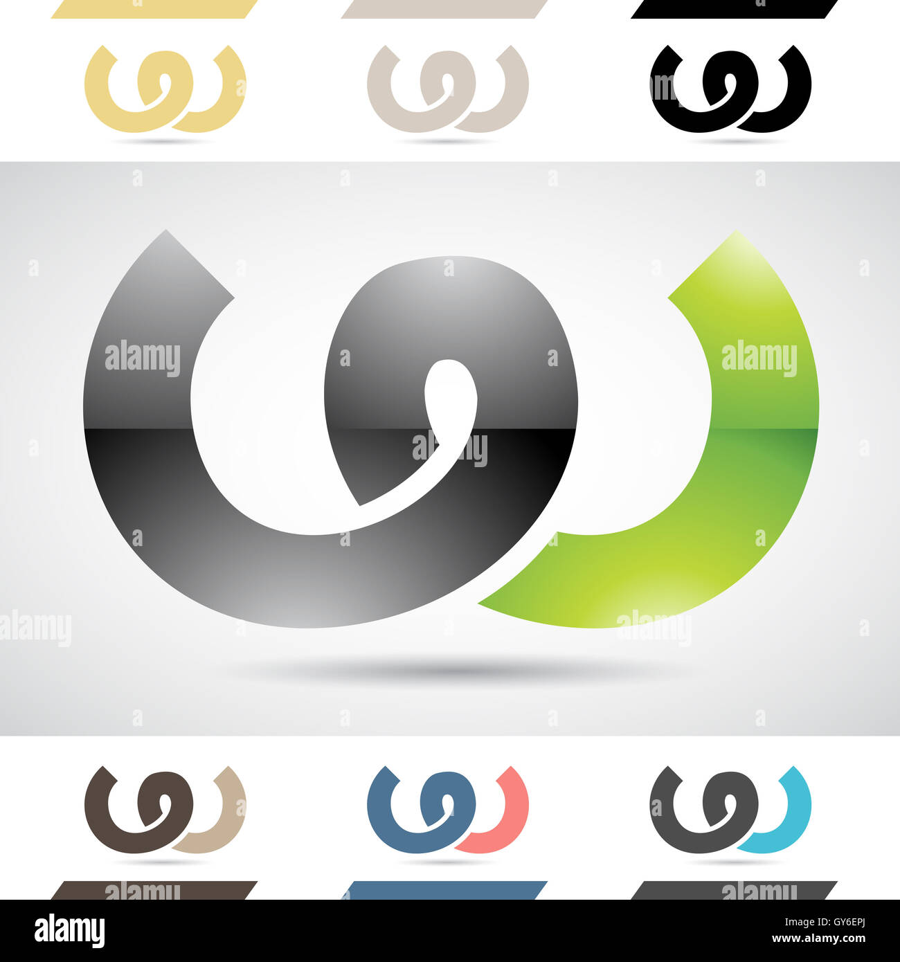 Conception de logos et icônes Stock colorés de formes lettre W, Vector ...