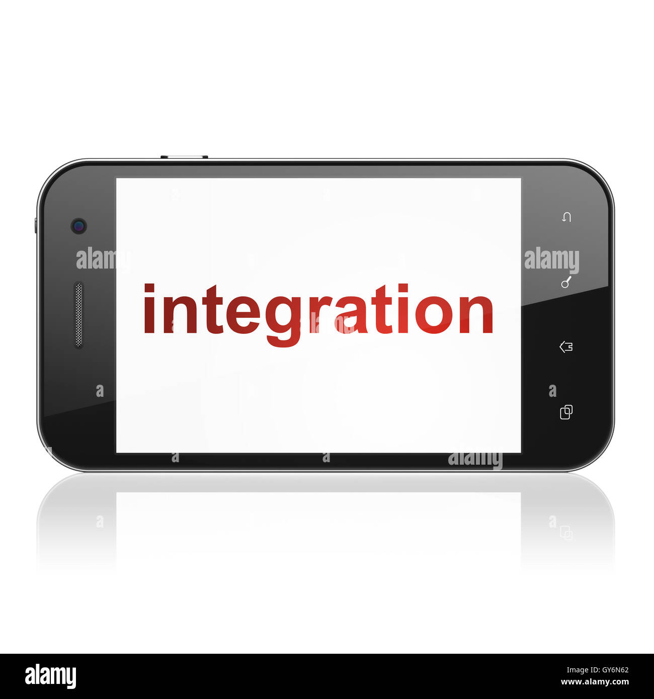 Concept d'entreprise : l'intégration sur le smartphone. Banque D'Images
