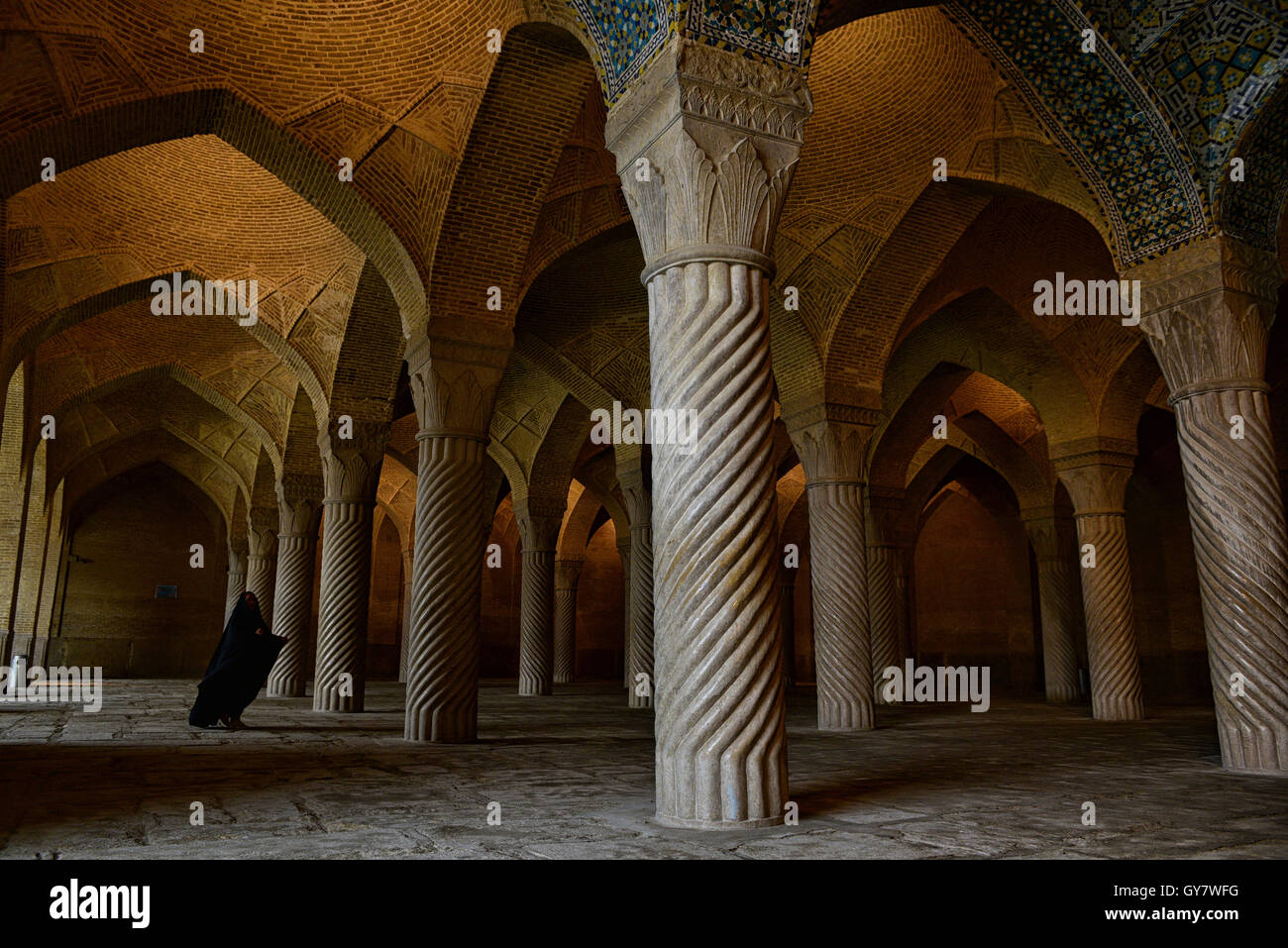 À l'intérieur de la mosquée Vakil Banque D'Images