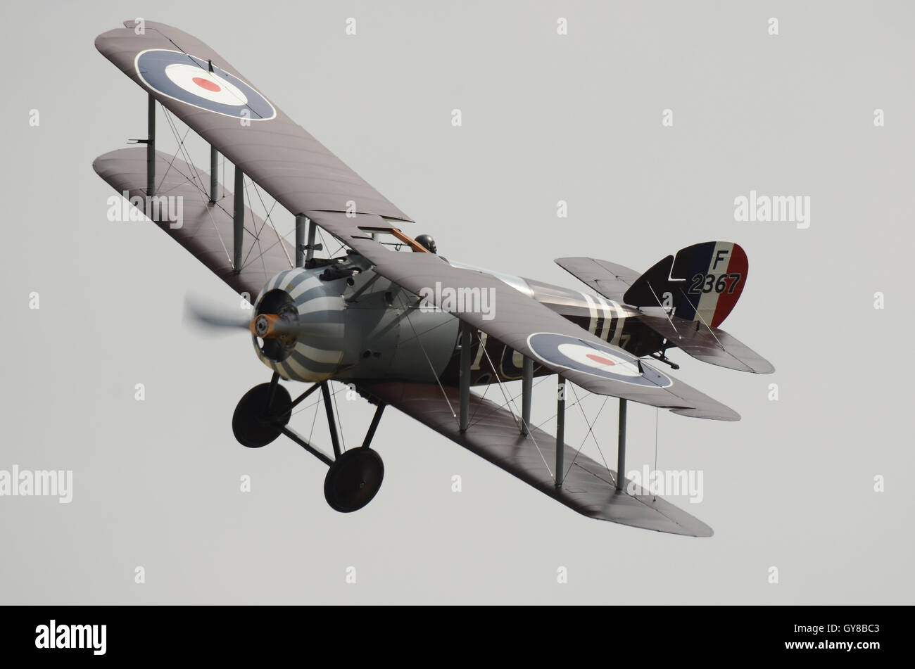 Sopwith Snipe à Stow Maries. Première Guerre mondiale, la seconde guerre mondiale, un avion de chasse biplan Banque D'Images