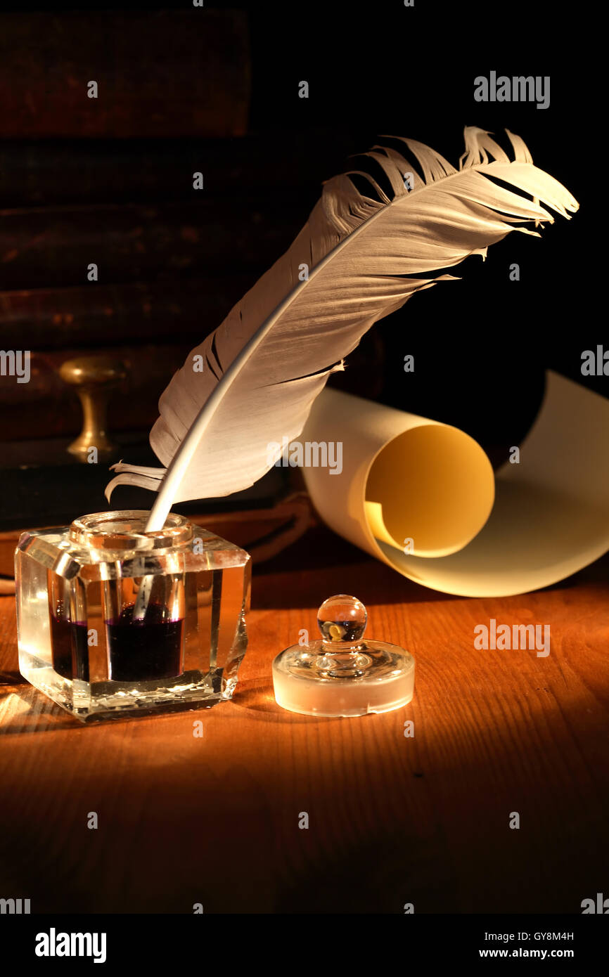 Plume et faire défiler Banque D'Images