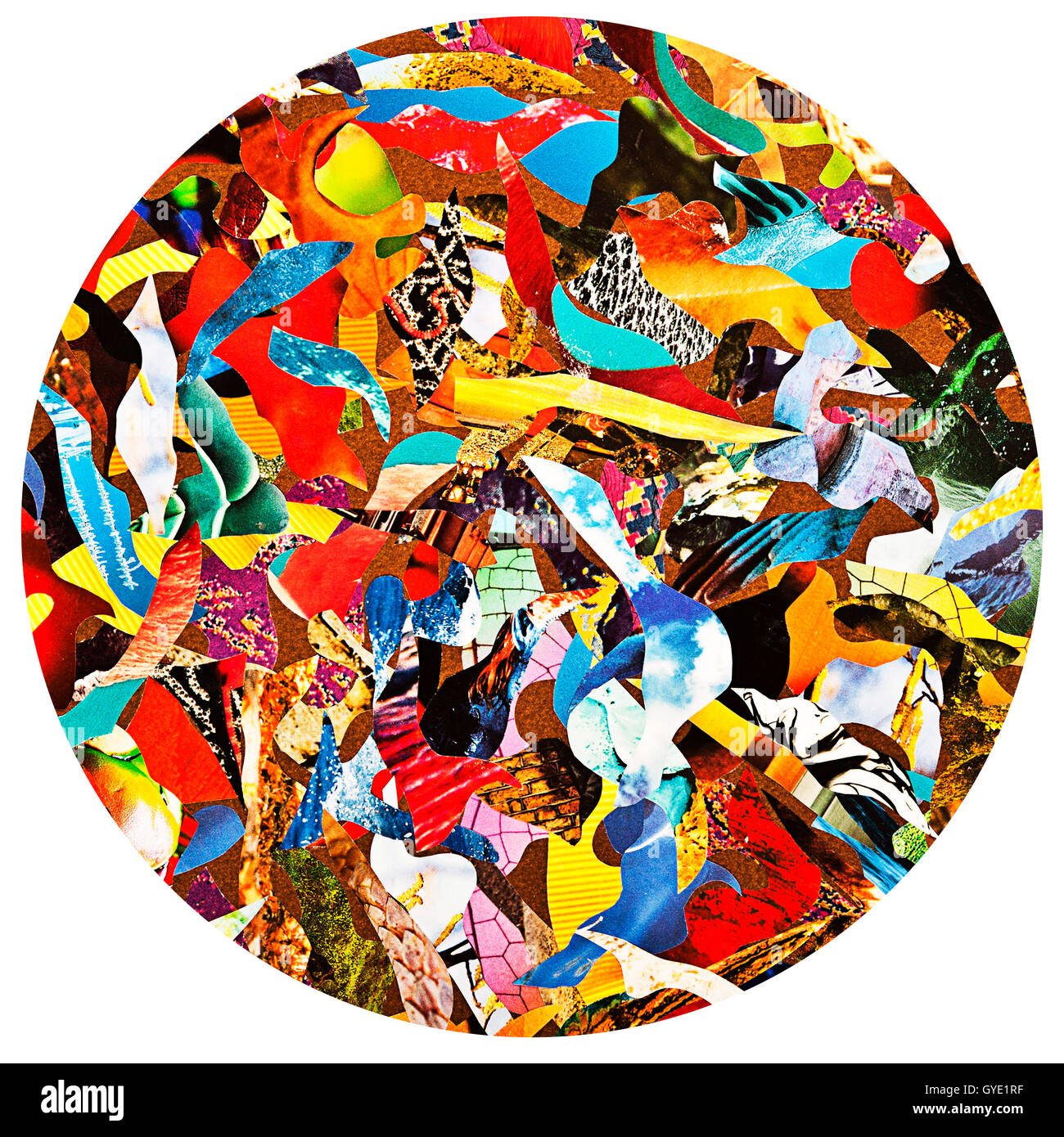 collage rond abstrait coloré Banque D'Images
