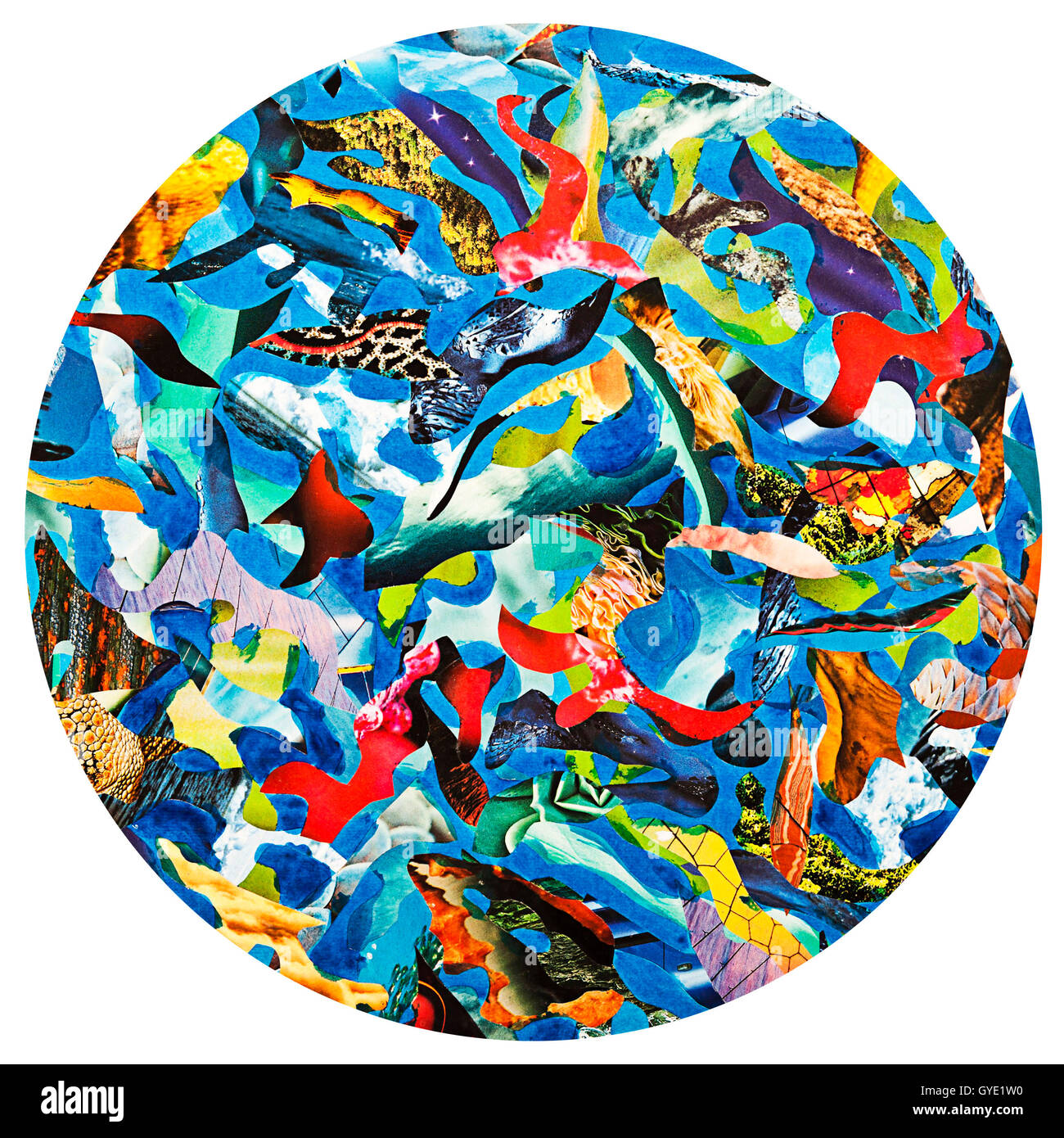 collage rond abstrait coloré Banque D'Images