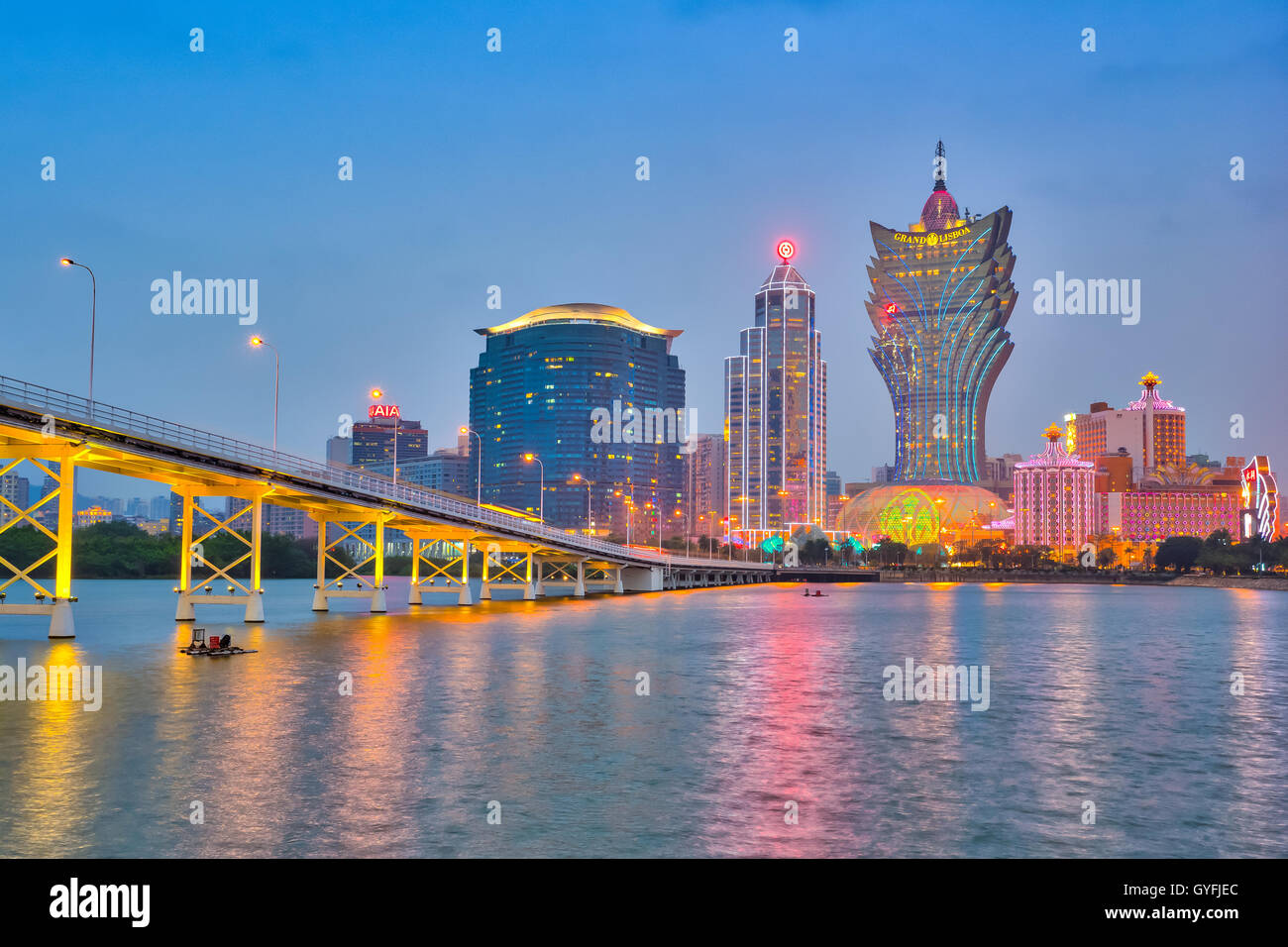 Macao, Chine - le 11 mars 2016 : immeubles de casino à Macao le 11 mars 2016, le jeu de Macao est le tourisme est plus grande source de revenu Banque D'Images