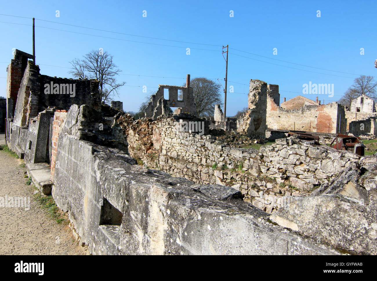 Oradour sur Glane Crime de guerre Nazi Memorial Banque D'Images