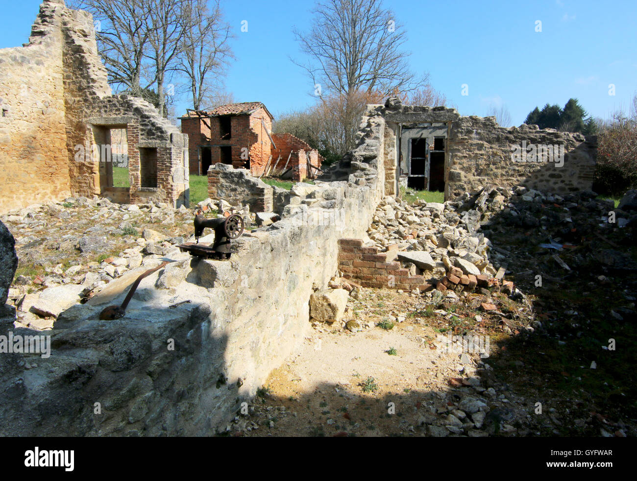 Oradour sur Glane Crime de guerre Nazi Memorial Banque D'Images