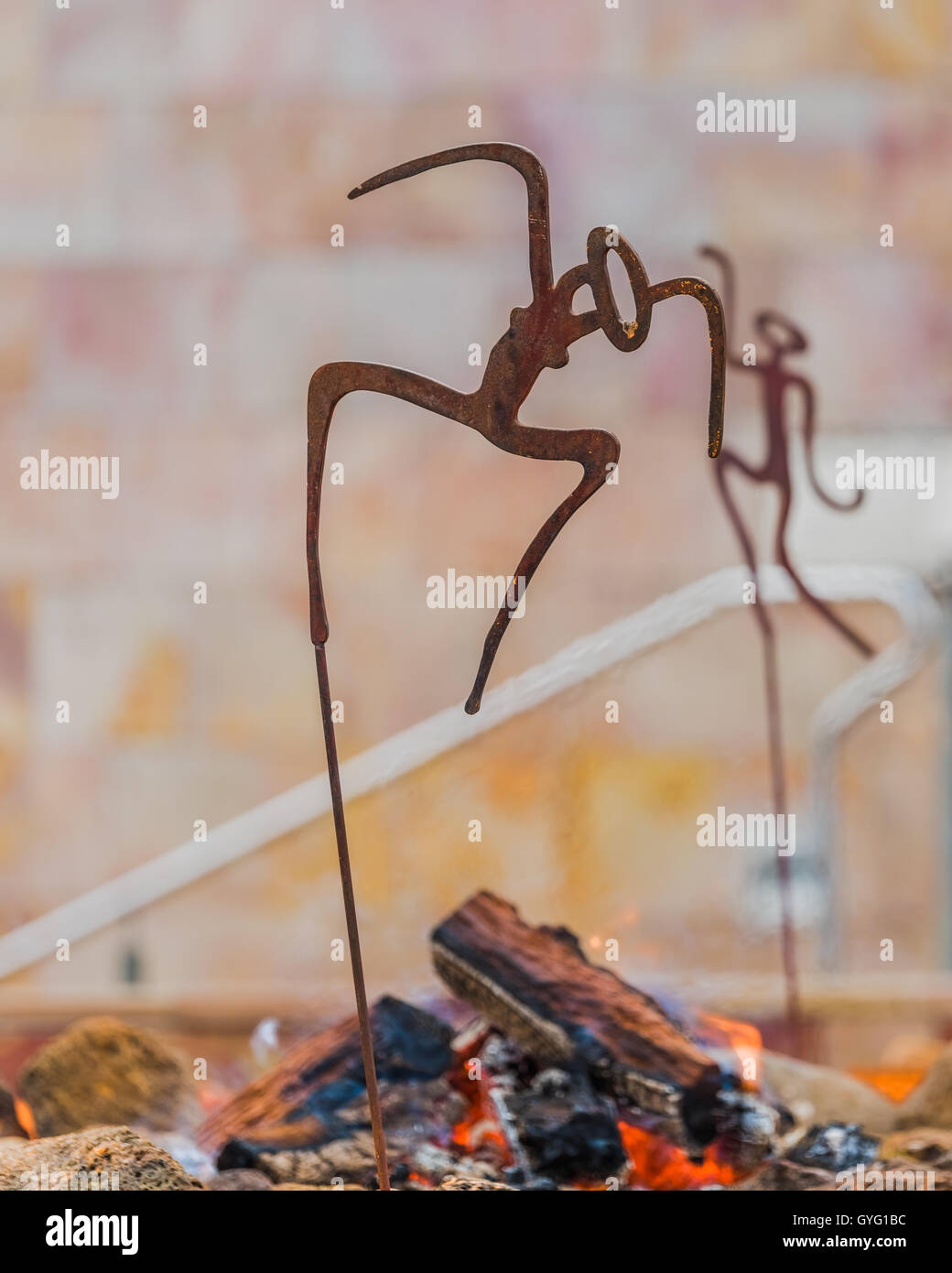 Close-up of Aboriginal art sculpture à Federation Square, Melbourne, Victoria, Australie Banque D'Images