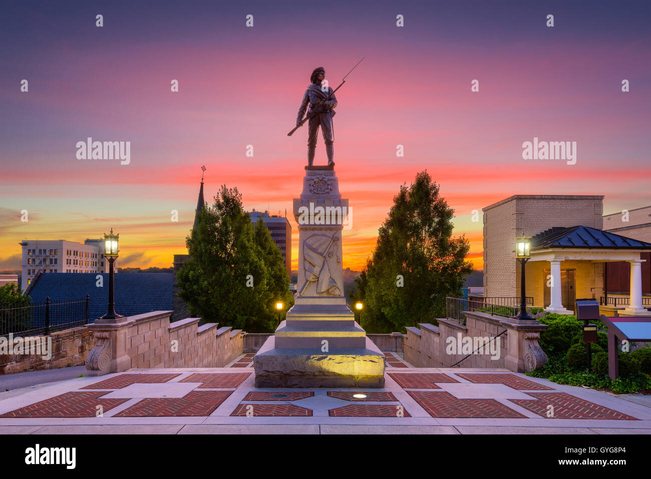Lynchburg, Virginie, USA cityscape à Monument d'une terrasse. Banque D'Images