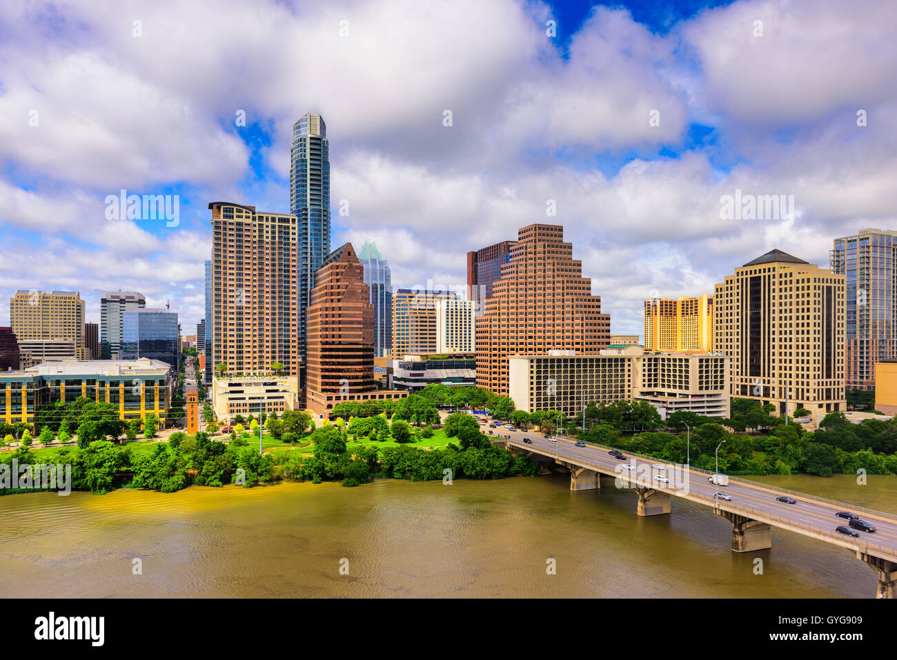 Austin, Texas, USA sur le centre-ville. Banque D'Images