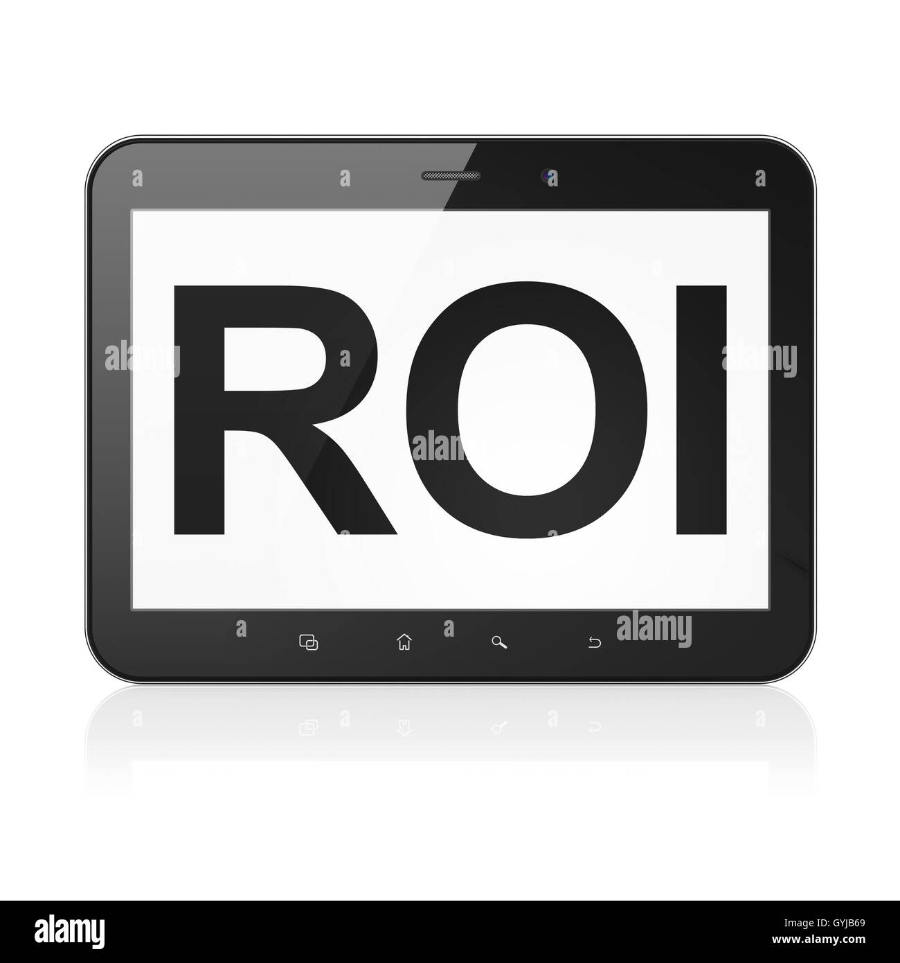 Concept d'entreprise : ROI sur tablet PC ordinateur Banque D'Images
