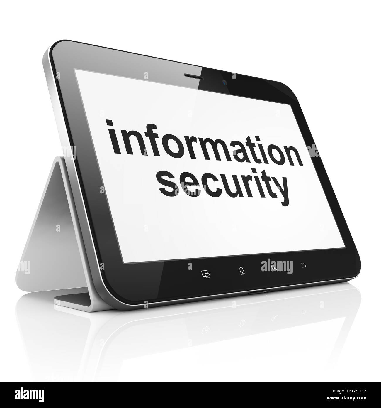 Concept de protection : sécurité de l'information sur tablet PC ordinateur Banque D'Images