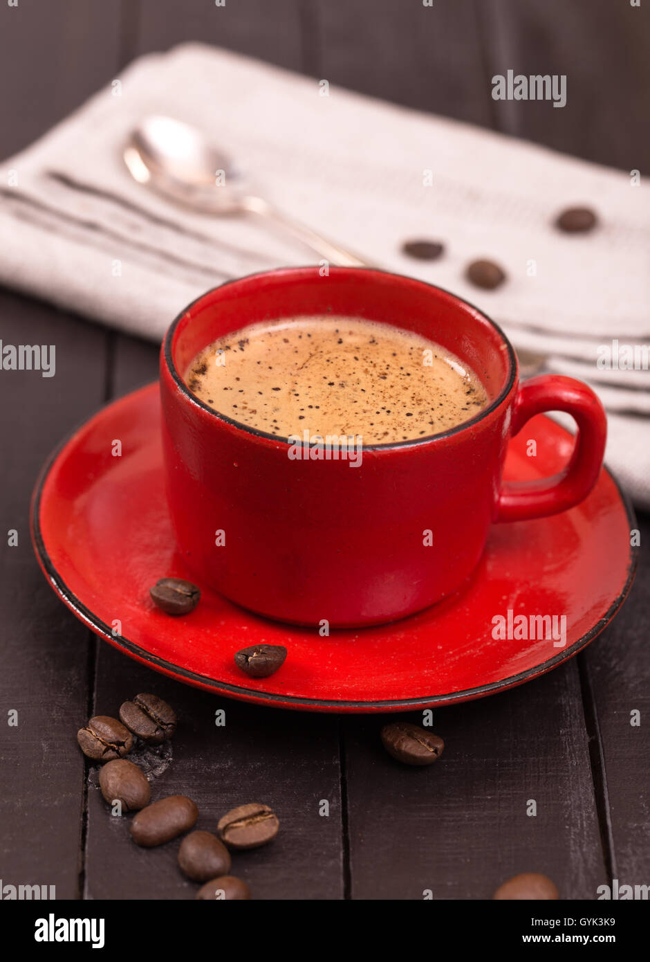 Tasse de café rouge Banque D'Images