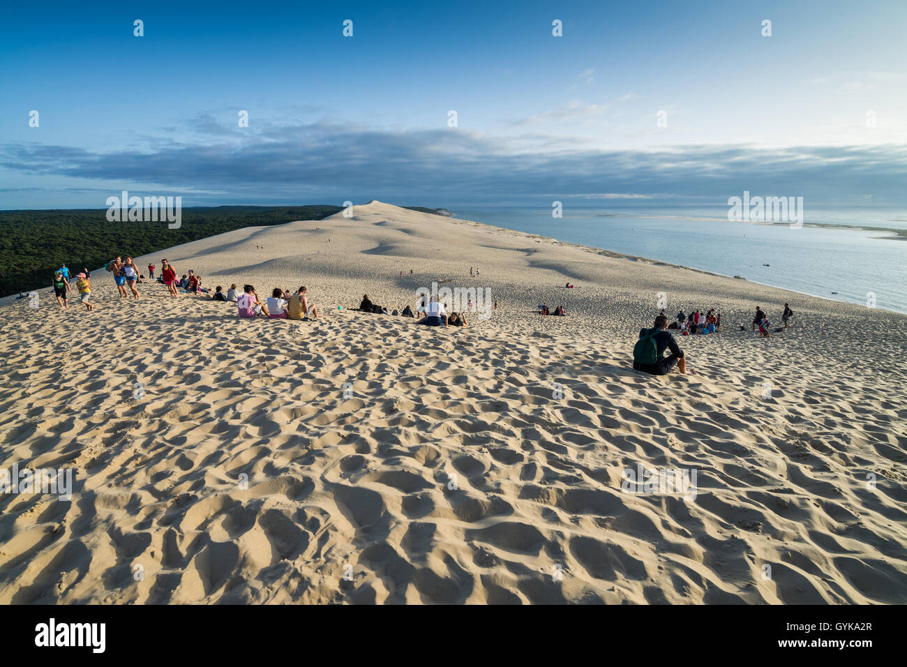 Les touristes sur la Dune du Pyla, Arcachon, France Banque D'Images