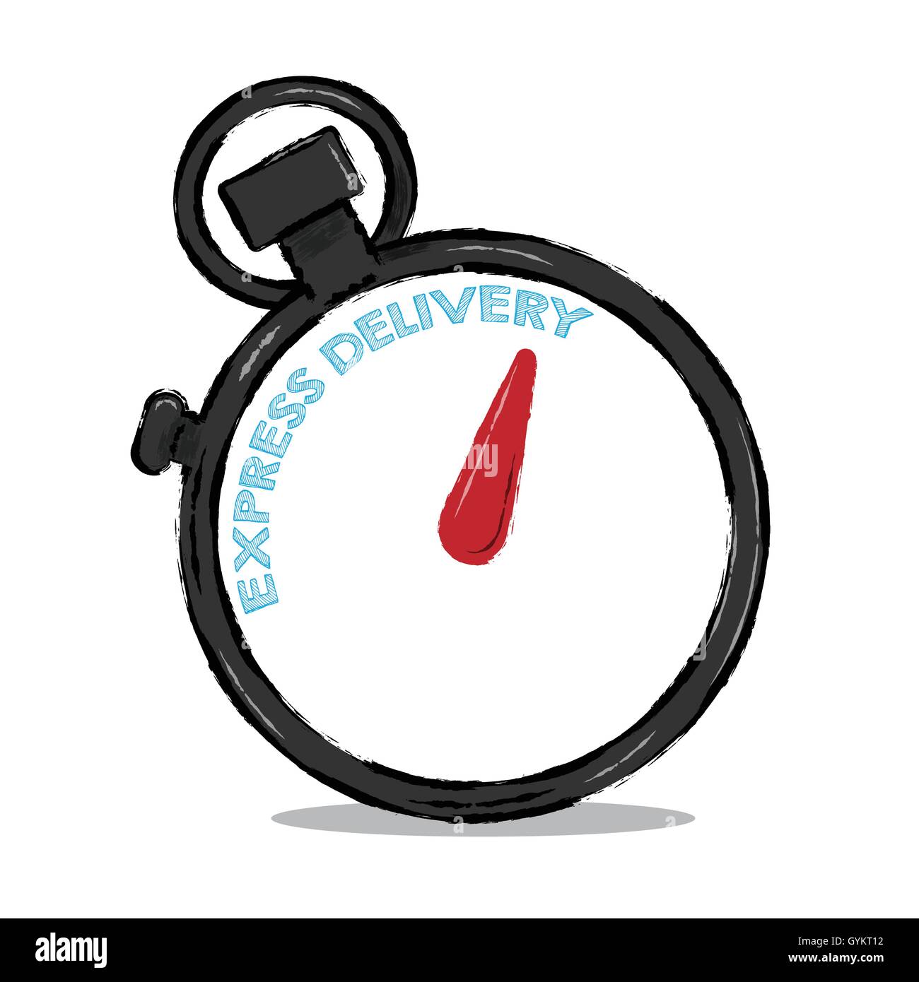 Concept de livraison express. Chronomètre avec "Livraison express" type. Illustration de Vecteur