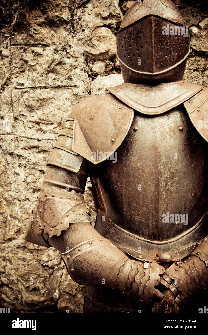 Armure médiévale détail . Musée de la torture. Santillana del Mar, Cantabria, Espagne. Banque D'Images