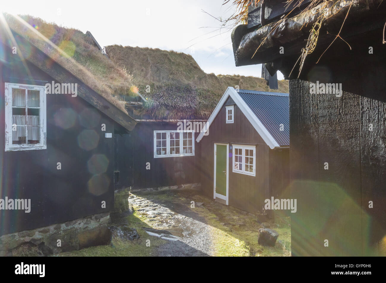 L'ancien domaine de l'Torhsavn. L'île de Streymoy, Îles Féroé Banque D'Images