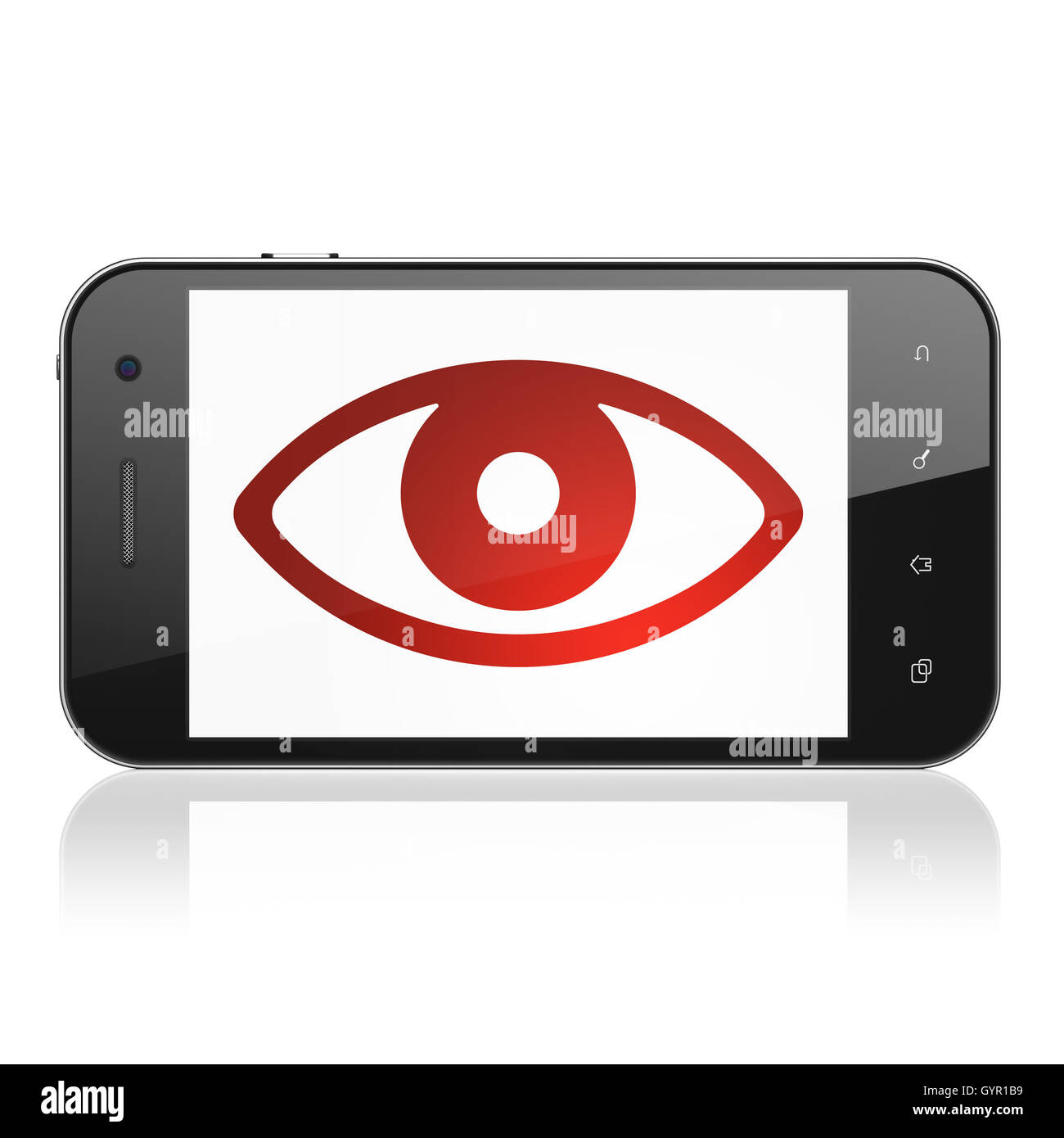 Concept de la vie privée : l'Œil sur smartphone Banque D'Images