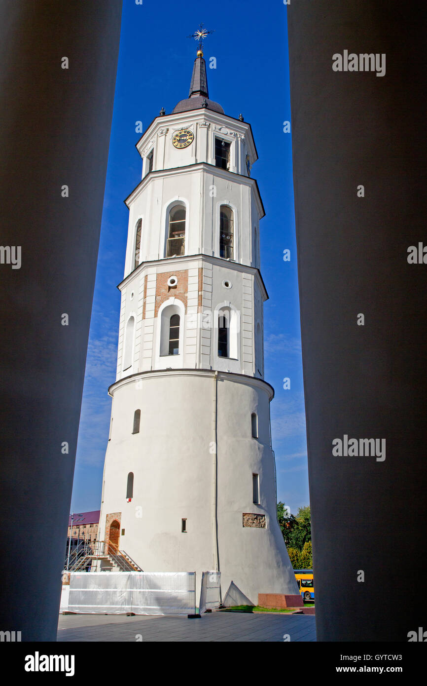 Clocher à la cathédrale de Vilnius Banque D'Images