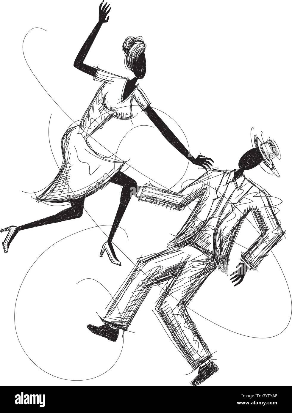 Danse de Couple Illustration de Vecteur