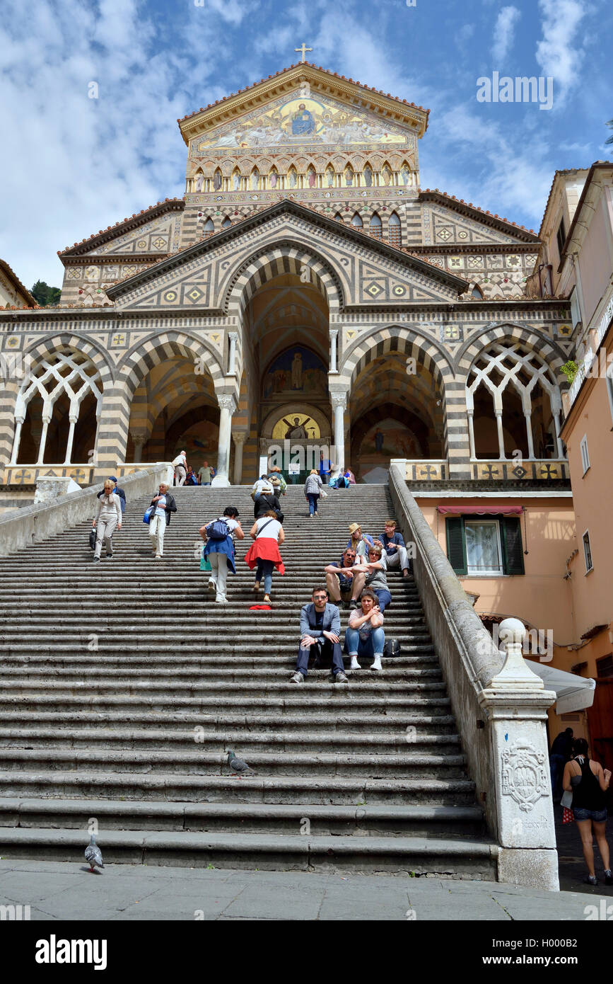 La cathédrale de Sant'Andrea, Amalfi, Côte Amalfitaine, Costiera Amalfitana, Province de Salerne, Campanie, Italie Banque D'Images