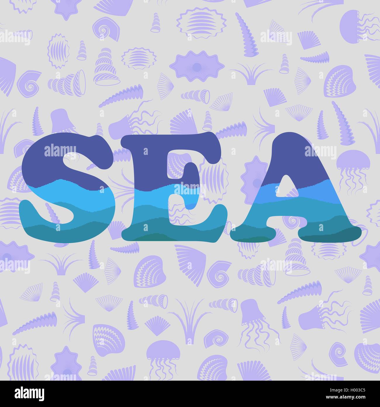 Sea Shell Seamless Pattern Silhouette Illustration de Vecteur