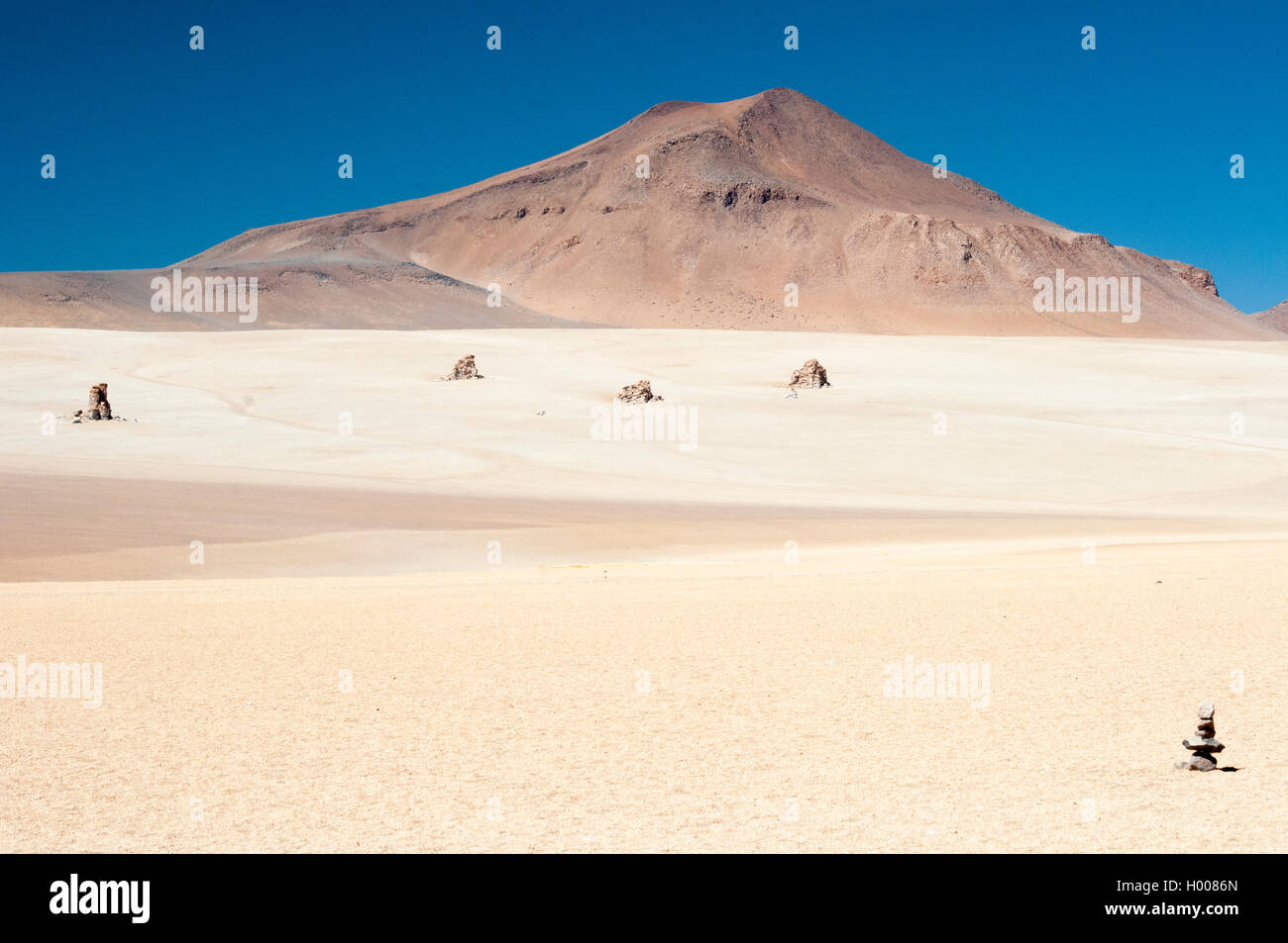 Désert de haute altitude dans la réserve Eduardo Avaroa, Bolivie Banque D'Images