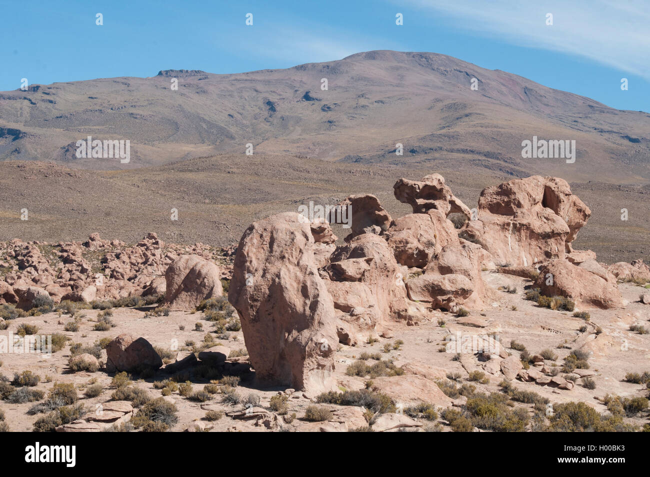 Formations de roche volcanique érodée dans la réserve Eduardo Avaroa, Bolivie Banque D'Images