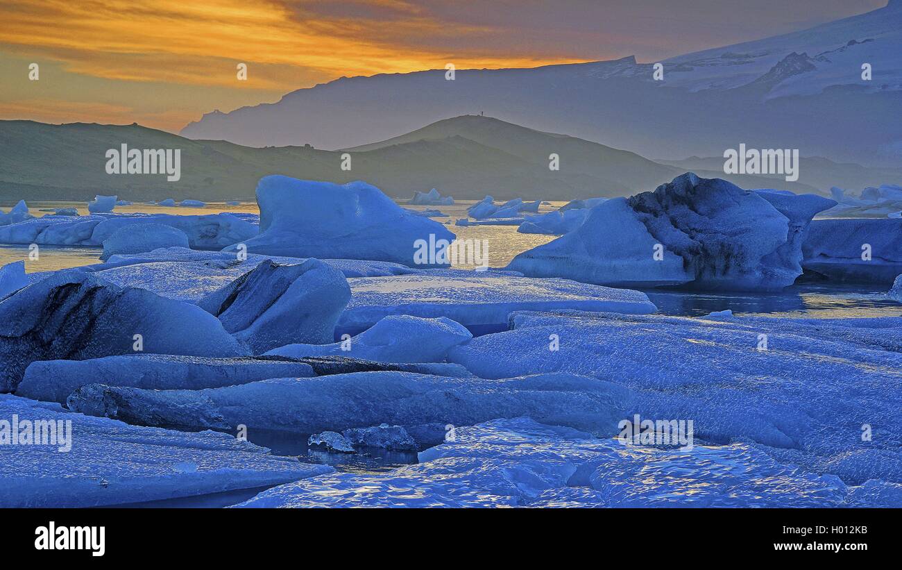 Joekulsarlon, glaces en dérive, l'Islande, l'Joekilsarlon Banque D'Images