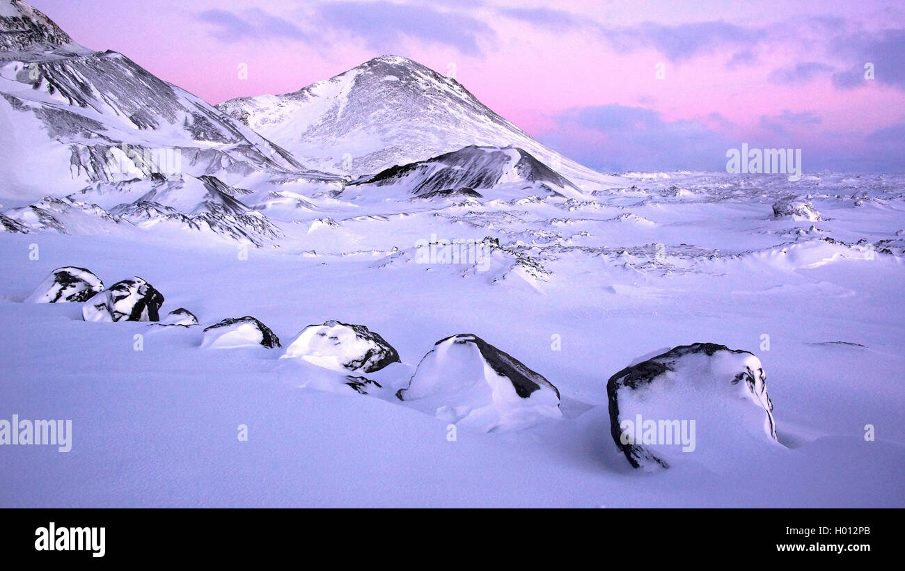 Paysage d'hiver sur l'île, l'Islande Banque D'Images