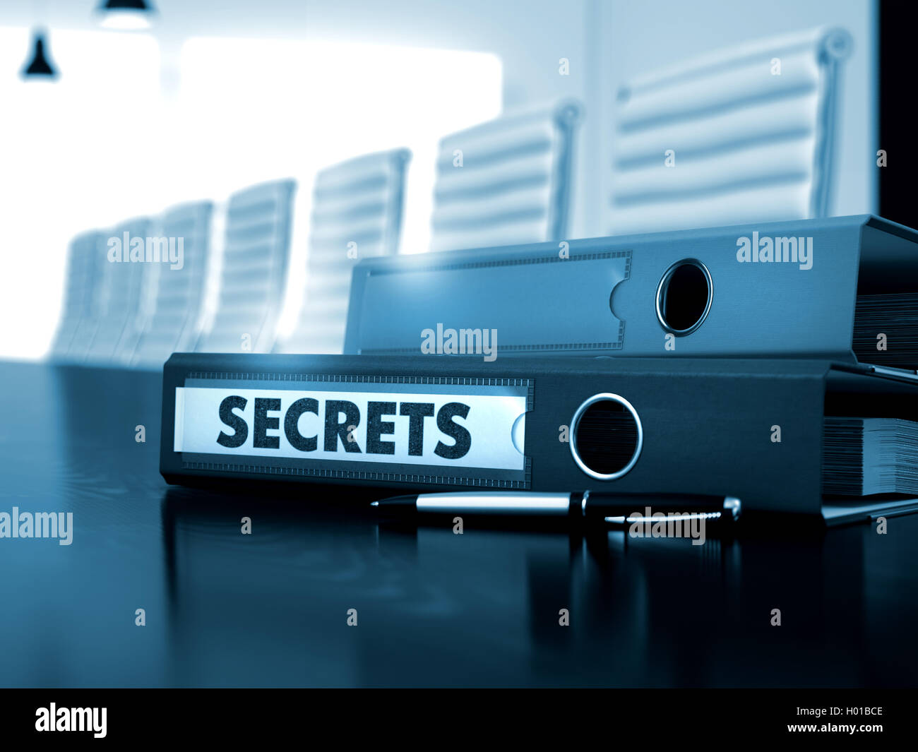 Secrets sur Office Dossier. Image floue. 3D. Banque D'Images