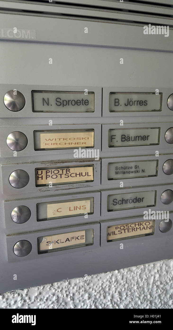 Plaques de Bell un appartement chambre Banque D'Images