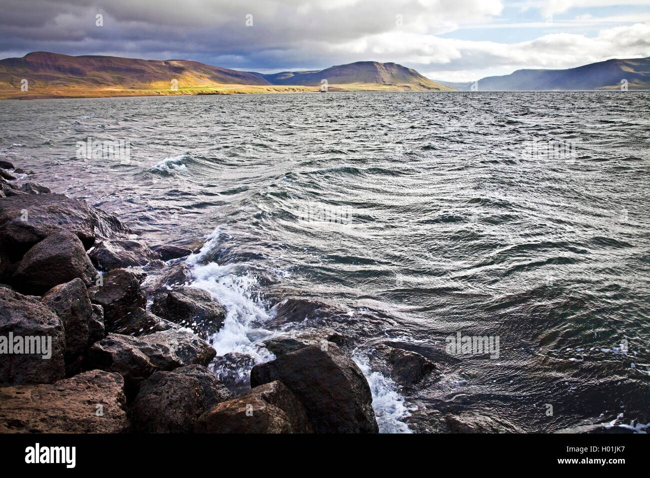 Gilsfjoerdur fjord, Islande, Gilsfjoerdur Banque D'Images