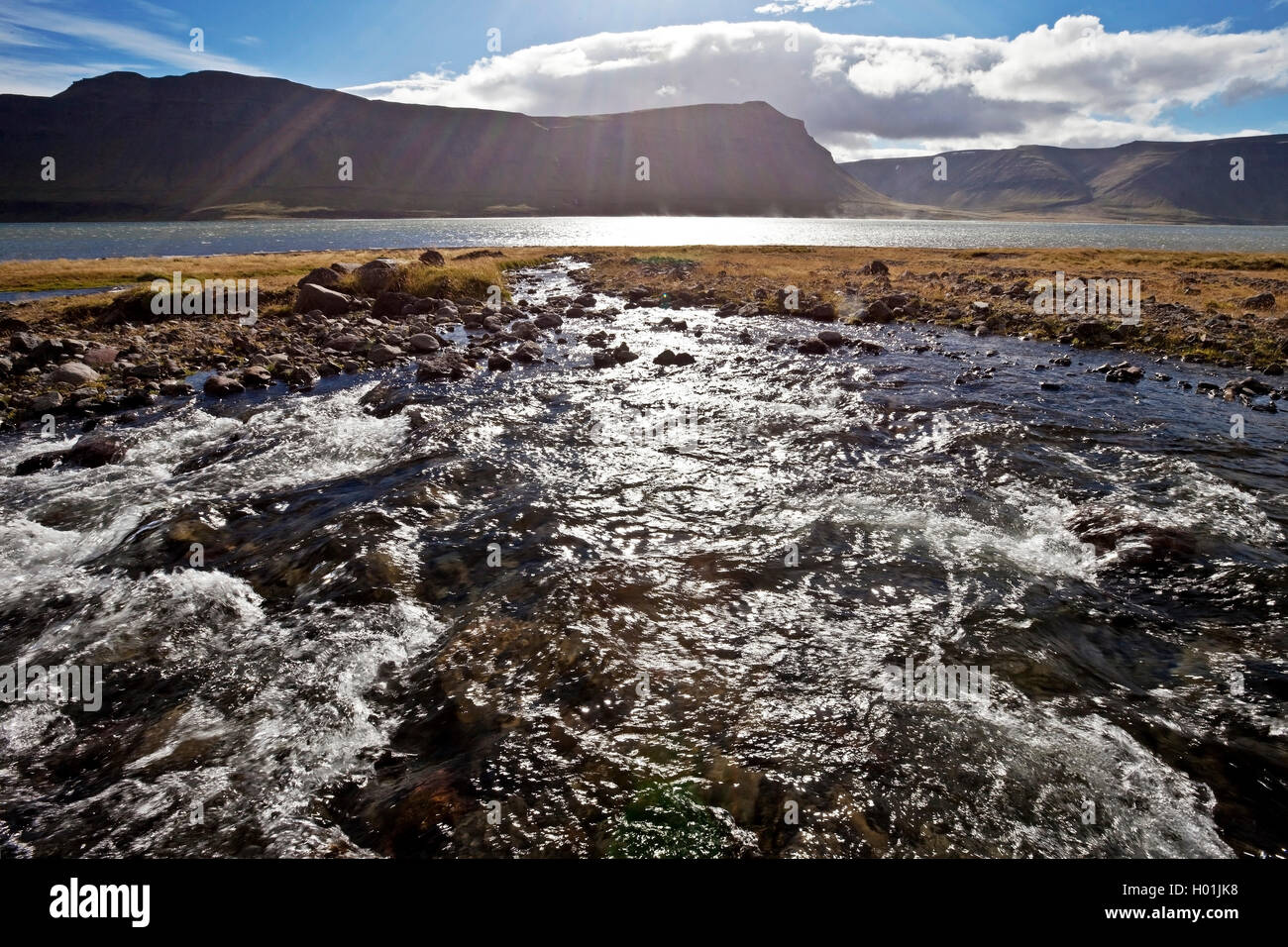 Gilsfjoerdur fjord, Islande, Gilsfjoerdur Banque D'Images