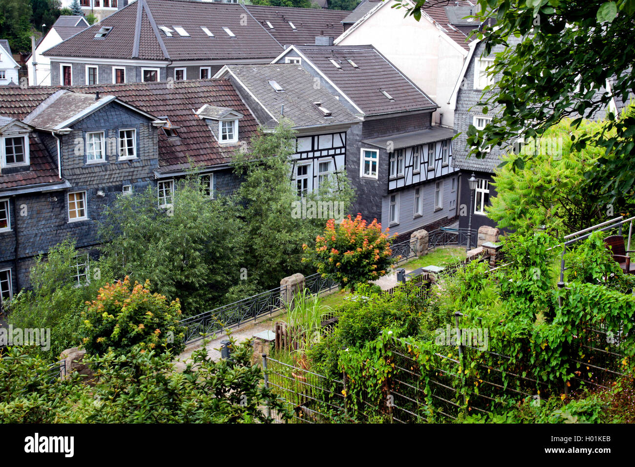 Vue de la vieille ville de Velbert Langenberg, Allemagne, Rhénanie du Nord-Westphalie, région du Bergisches Land, à Velbert Banque D'Images