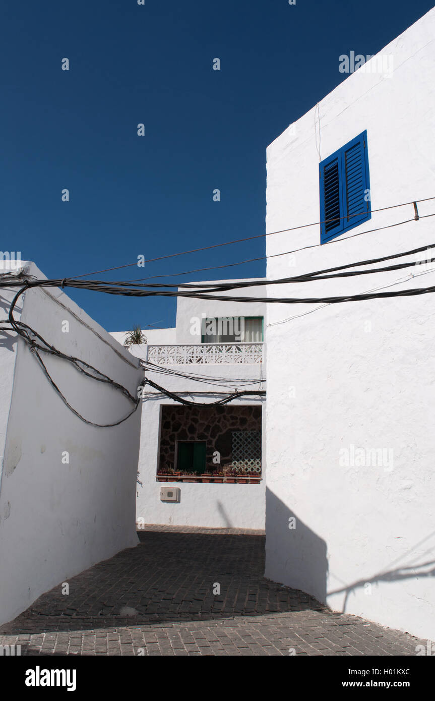 Fuerteventura, Îles Canaries, Afrique du Nord, Espagne : les ruelles de la nord-ouest de village de pêcheurs d'El Cotillo Banque D'Images