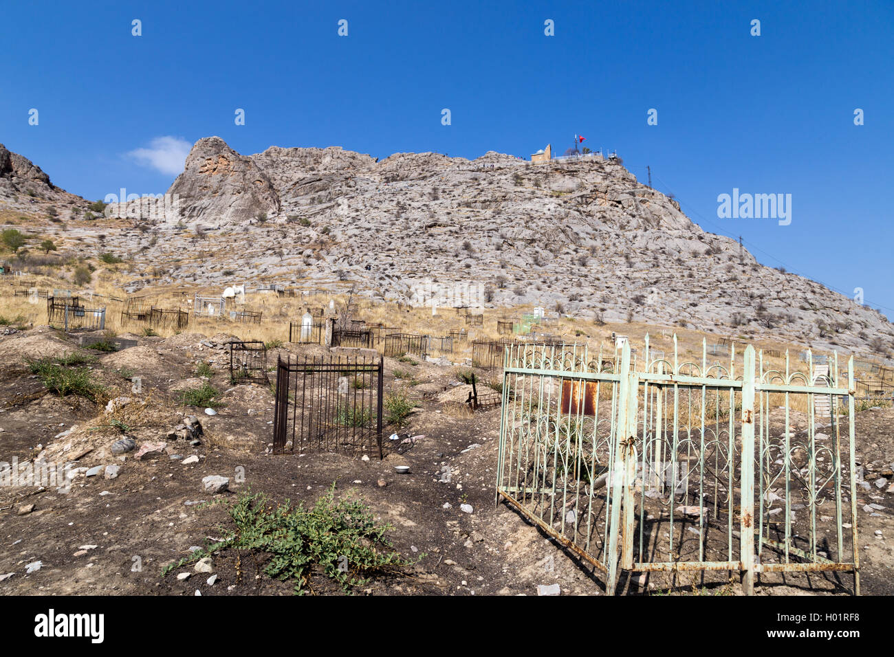 Cimetière islamique à Osh, au Kirghizistan Banque D'Images