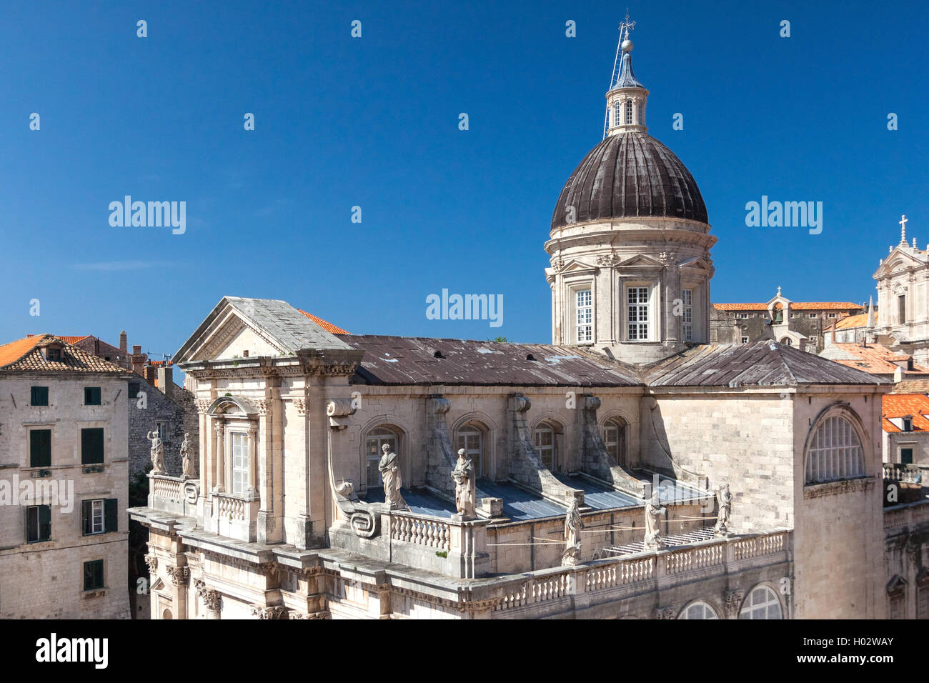 Cathédrale de l'Assomption de la Vierge Marie à Dubrovnik, Croatie. À l'intérieur de la cathédrale est un certain nombre d'importants tableaux inc Banque D'Images