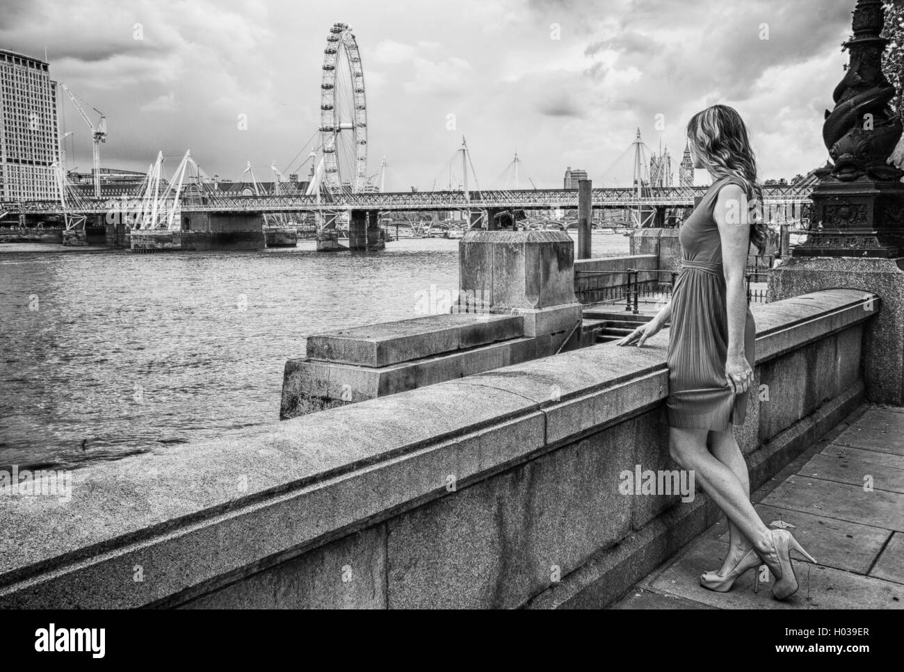 Tamise, Victoria Embankment, London Banque D'Images