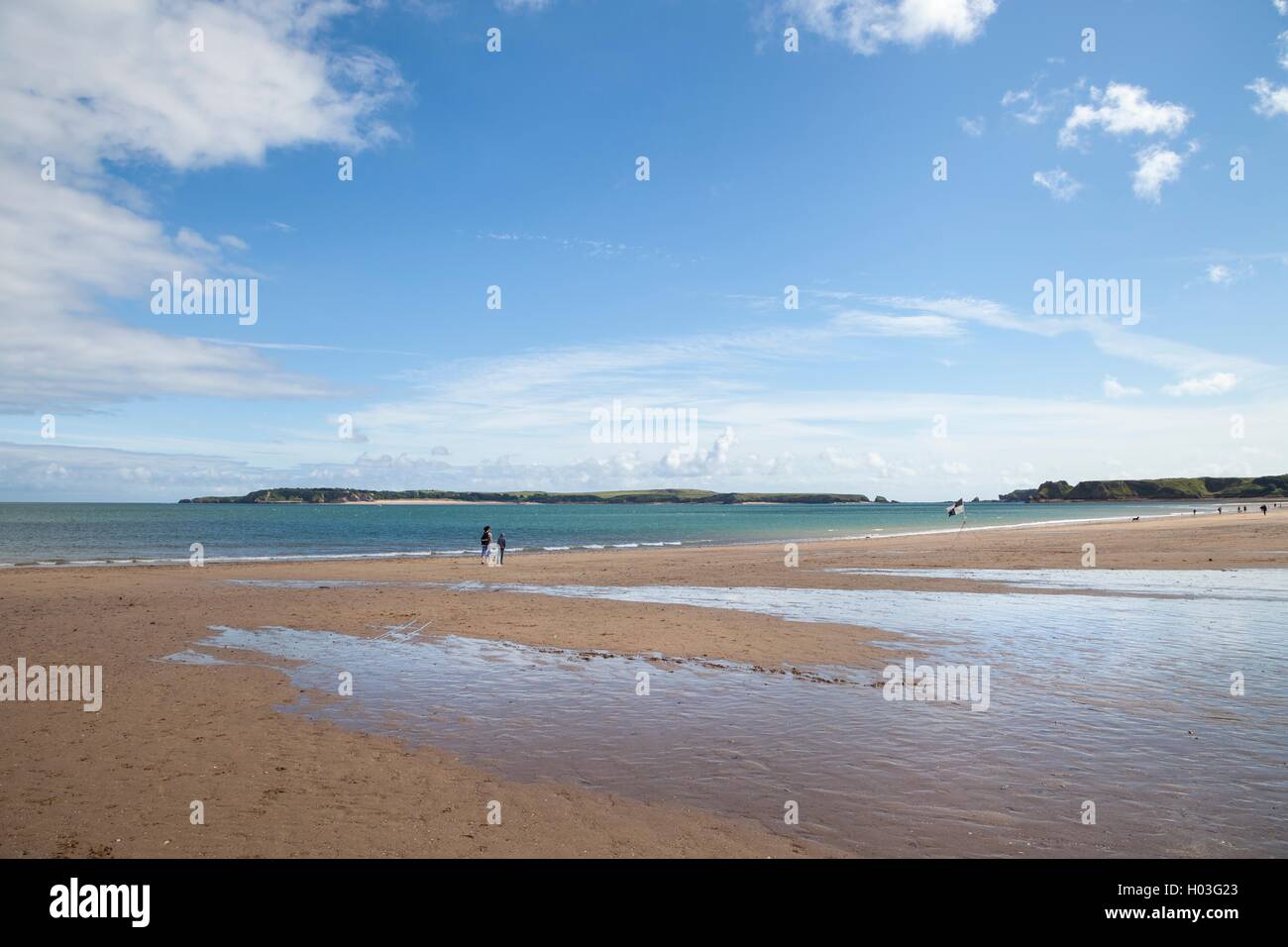 La plage de Tenby, Pays de Galles, Grande-Bretagne Banque D'Images
