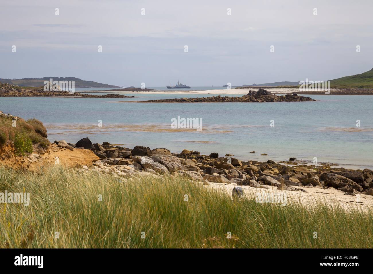 Rushy Bay, Bryher, Îles Scilly, Angleterre Banque D'Images