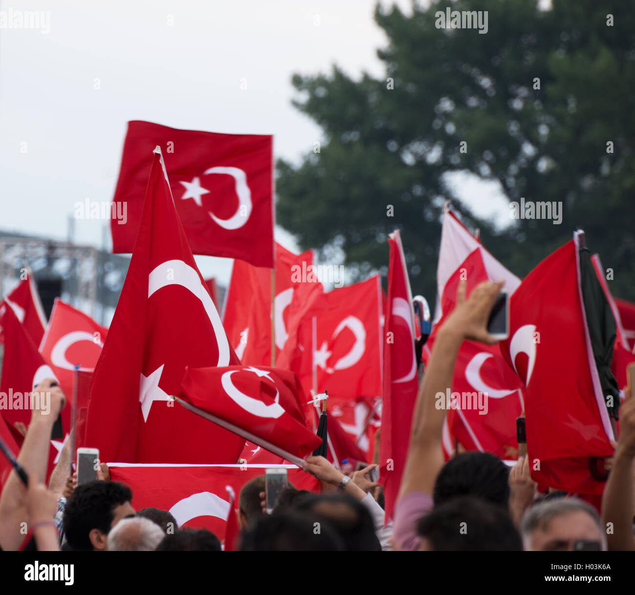 Manifestation à Cologne contre coup d'État en Turquie Banque D'Images