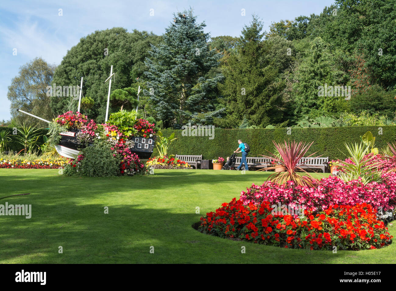 Pollok Country Park jardins en été - le plus grand parc de Glasgow Banque D'Images